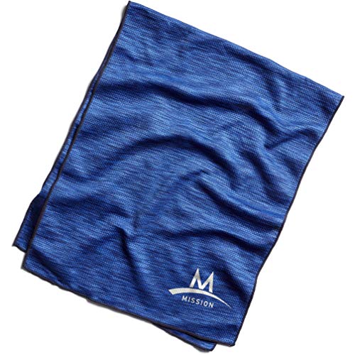 MISSION Herren Tech Knit Endura Cool Handtuch, Schwarz, Größe L, Royal Blue Space Dye, Einheitsgröße von Mission Darts