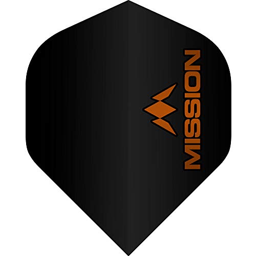 Mission Black Logo Dart-Flights, 100 Mikrometer, Standard (Orange, 1 Set (3)) von Mission Darts