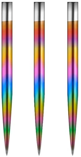 Mission Darts Glide Dartspitzen mit Stahlspitze, glatte Ersatzspitzen, personalisierbar, 34 mm, regenbogenfarben (X2445-PERS) von Mission Darts