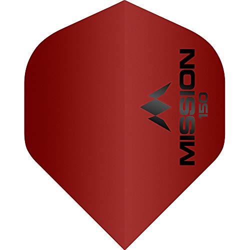 Mission Darts Mission Logo Dart Flights | Dickes 150 Mikron UV-Finish | Standard Nr. 2, rot, 1 Set mit 3 Flights (#_1xF1857) von Mission Darts