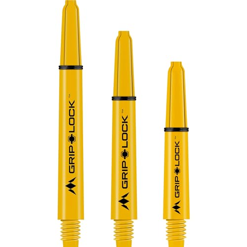 Mission Darts S1079 GripLock Durable Nylon Shafts | Medium Dart Stems | Yellow von Mission Darts