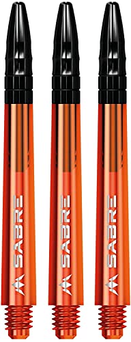 Mission Darts Sabre Shafts | Durable Polycarbonate Stems with Black Aluminium Top | 1 Set of 3 Shafts | Orange | Medium (S1557) von Mission Darts