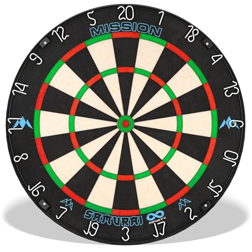 Mission Darts Samurai Infinity | Professional Competition Standard Dartboard with Ultra Thin Knife Life Wire Construction and Black Ring | DB058 Mission Darts Samurai Infinity | Professional Competition Standard Dartboard with Ultra Thin Knife Life Wire Construction and Black Ring | DB058 von Mission Darts