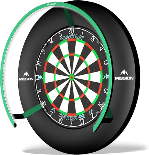 Mission Darts Torus 270 | Dart Board LED Lighting System with Easy Access to Dartboard Area for Unrestricted Play, Sand Blasted Black, Red, Blue, Green, Purple, Bronze and Silver Colours. Mission Darts Torus 270 | Dart Board LED Lighting System with Easy Access to Dartboard Area for Unrestricted Play, Sand Blasted Black, Red, Blue, Green, Purple, Bronze and Silver Colours. von Mission Darts