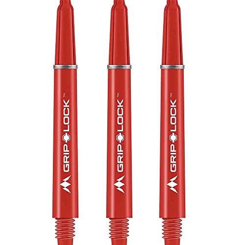 Mission Darts S1070 GripLock Durable Nylon Shafts | Medium Dart Stems | Red von Mission Darts