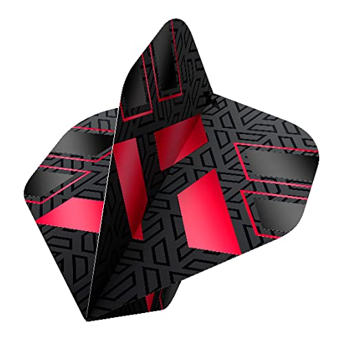 Mission Darts Flights | Hazard Standard Nr. 2 | 100 Mikron Premium extra stark, rot, 1 Set mit 3 Flights (F3833) von Mission Darts