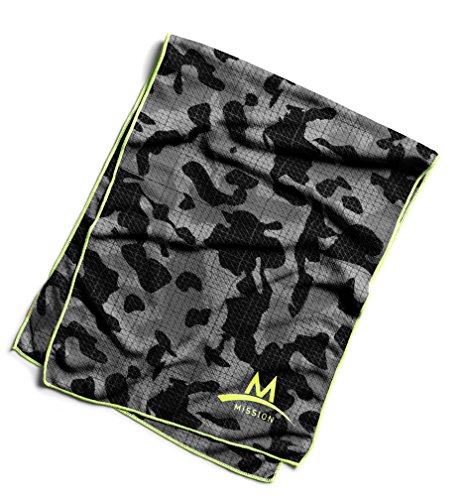 MISSION Kühlendes Handtuch, Unisex-Erwachsene, Enduracool, Camouflage schwarz, Large von MISSION