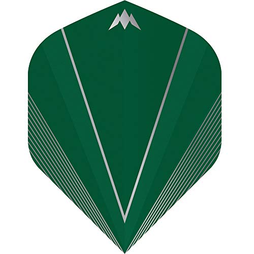 Mission Darts Shades Dart-Flights, klein, Standard Nr. 6, robustes 100-Mikron-V-Design, 1 Set mit 3 Flights, Grün (F3047) von Mission Darts