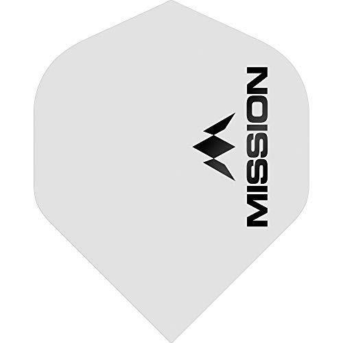 Mission logo 100 dartflights, 100 mikron, standard, mattwei?, 1 set (3) von Mission Darts