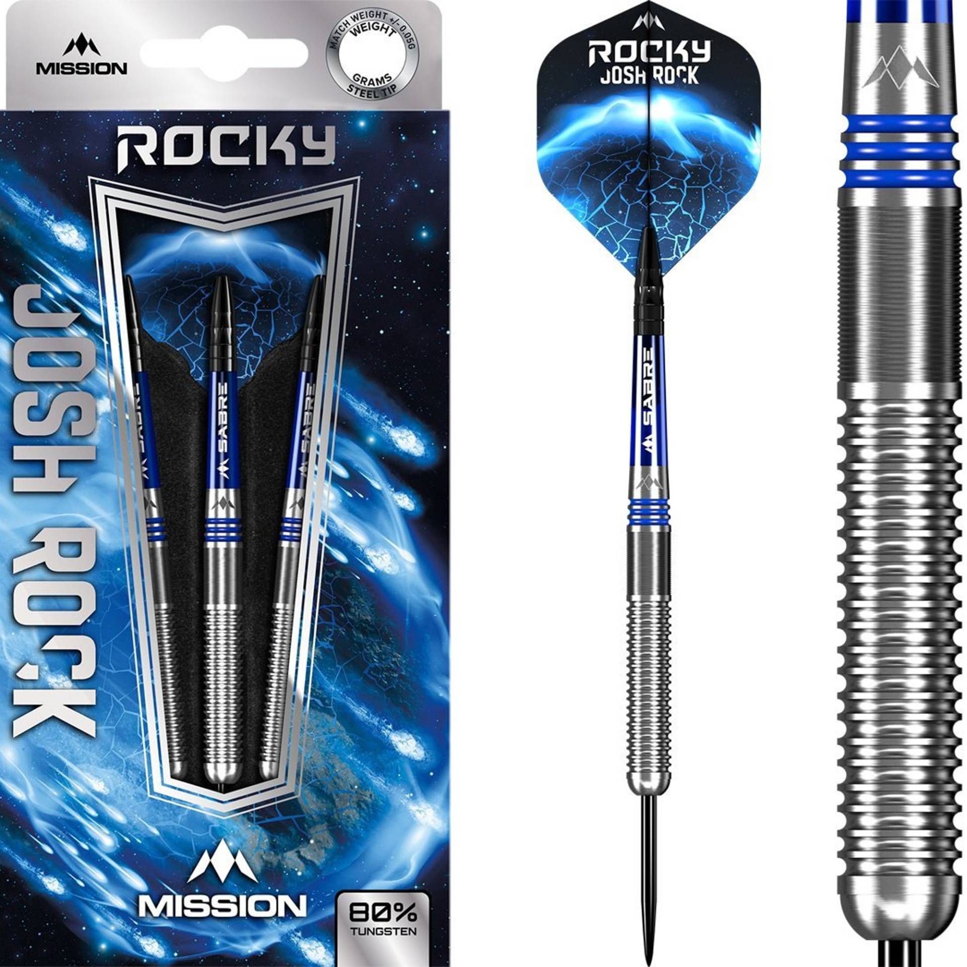 Josh Rock Steeldart, silber, 80% Tungsten, 23gr Josh Rock Steeldart, silber, 80% Tungsten, 23gr von Mission