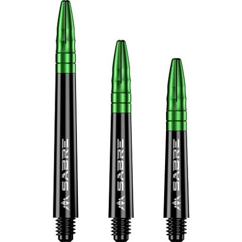Mission Sabre Dart Shafts in verschiedenen Designs stems Dartshafts Shaft Black & Green Tweenie Plus = 44mm von Mission