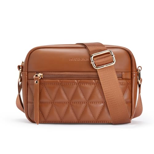 Missnine Kleine Umhängetasche für Damen, gesteppte Umhängetaschen, Schulterhandtaschen aus weichem Leder mit verstellbarem Riemen Missnine Kleine Umhängetasche für Damen, gesteppte Umhängetaschen, Schulterhandtaschen aus weichem Leder mit verstellbarem Riemen von Missnine