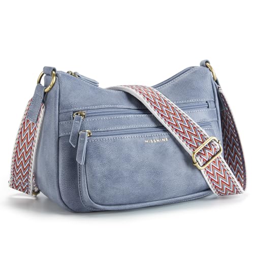 Missnine Crossbody Bag Damen, Kleine Umhängetasche Damen Breiter Gurt, PU Leder Handtasche Damen mit Abnehmbarem Schultergurt Missnine Crossbody Bag Damen, Kleine Umhängetasche Damen Breiter Gurt, PU Leder Handtasche Damen mit Abnehmbarem Schultergurt von Missnine
