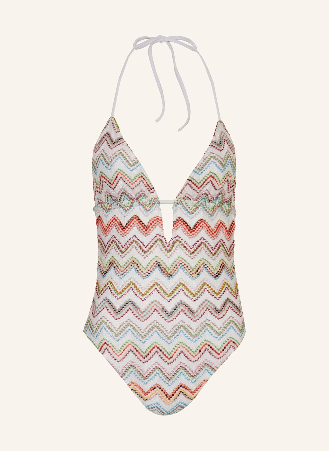 Missoni Neckholder-Badeanzug Mit Glitzergarn beige Missoni Neckholder-Badeanzug Mit Glitzergarn beige von Missoni