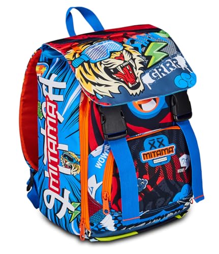 Mitama Erweiterbarer Rucksack Tiger Wild für Kinder und Jugendliche, blau, Taglia unica, Rucksack Backpacks Mitama Erweiterbarer Rucksack Tiger Wild für Kinder und Jugendliche, blau, Taglia unica, Rucksack Backpacks von Mitama