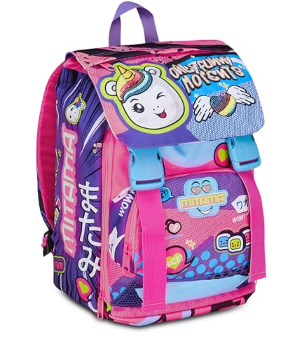 Mitama Only Funny Moments erweiterbarer Rucksack mit Fronttasche, Rosa und Lila, Grundschule und Freizeit, Mädchen, violett, Taglia unica, Erweiterbarer Rucksack Mitama Only Funny Moments erweiterbarer Rucksack mit Fronttasche, Rosa und Lila, Grundschule und Freizeit, Mädchen, violett, Taglia unica, Erweiterbarer Rucksack von Mitama