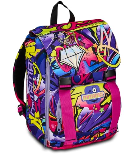 Mitama Hip-Hop Diamond erweiterbarer Rucksack mit Fronttasche, Rosa und Lila, Grundschule und Freizeit, Mädchen, violett, Taglia unica, Erweiterbarer Rucksack Mitama Hip-Hop Diamond erweiterbarer Rucksack mit Fronttasche, Rosa und Lila, Grundschule und Freizeit, Mädchen, violett, Taglia unica, Erweiterbarer Rucksack von Mitama