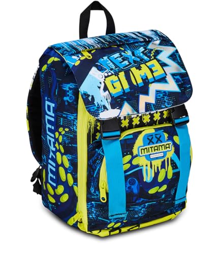 Mitama Octogamer erweiterbarer Rucksack mit Fronttasche, Blau und Schwarz, Grundschule und Freizeit, Kinder Jungen, blau, Taglia unica, Rucksack Backpacks Mitama Octogamer erweiterbarer Rucksack mit Fronttasche, Blau und Schwarz, Grundschule und Freizeit, Kinder Jungen, blau, Taglia unica, Rucksack Backpacks von Mitama