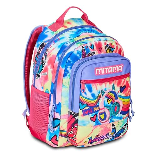 Mitama Rucksack mit Dreifachfach Tie Music mit Fronttasche, Rosa, Grundschule und Freizeit, Mädchen, Rosa, Taglia unica, Rucksack Backpacks Mitama Rucksack mit Dreifachfach Tie Music mit Fronttasche, Rosa, Grundschule und Freizeit, Mädchen, Rosa, Taglia unica, Rucksack Backpacks von Mitama