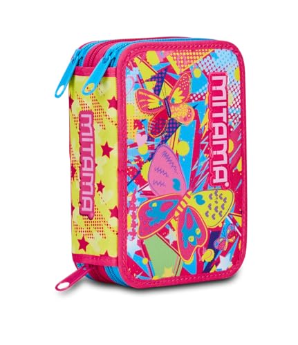 Mitama Schulmäppchen mit 3 Fächern, Butterfly, Inhalt 47 Stück, komplett mit Bleistiften, Filzstiften, Stifteköcher für die Grundschule für Mädchen, Rosa, Taglia Unica, Butterfly Mitama Schulmäppchen mit 3 Fächern, Butterfly, Inhalt 47 Stück, komplett mit Bleistiften, Filzstiften, Stifteköcher für die Grundschule für Mädchen, Rosa, Taglia Unica, Butterfly von Mitama