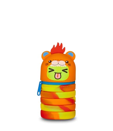 Mitama erweiterbare Silikontasche, 2 in 1 Federmäppchen und Tischstiftehalter, Schultasche, Mäppchen, mit Reißverschluss, Faltbare Stiftetasche, orange mit Tiger Mitama erweiterbare Silikontasche, 2 in 1 Federmäppchen und Tischstiftehalter, Schultasche, Mäppchen, mit Reißverschluss, Faltbare Stiftetasche, orange mit Tiger von Mitama