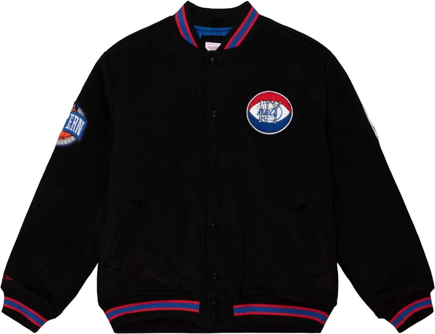 Mitchell & Ness, Herren, Jacke, M&N HWC Heavyweight Wool Varsity Jacke - New York Nets - M (M), Schwarz, M von Mitchell & Ness