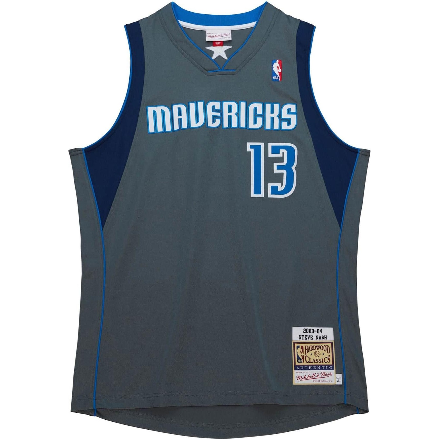 Mitchell & Ness, Herren, Sportshirt, Steve Nash Dallas Mavericks Authentic Swingman Jersey - S (S), Grau, S von Mitchell & Ness