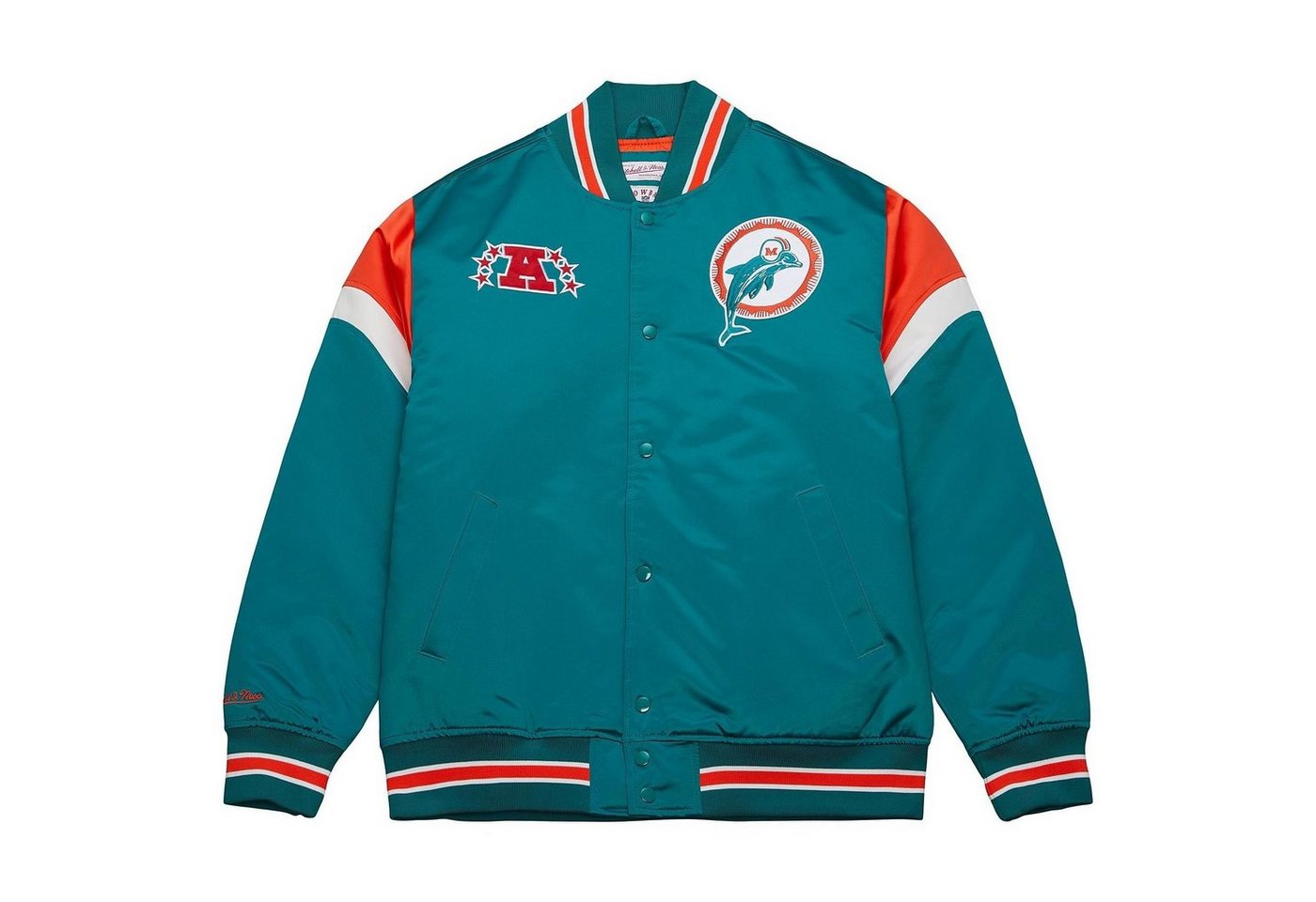 Mitchell & Ness Collegejacke Heavyweight Satin NFL Miami Dolphins von Mitchell & Ness