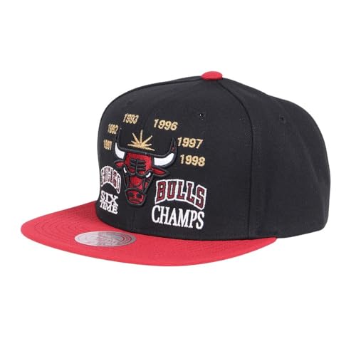 Mitchell & Ness Herren Champ is Back Snapback Hut, Schwarz, Chicago Bulls Schwarz, Einheitsgröße von Mitchell & Ness