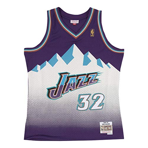 Mitchell & Ness Karl Malone #32 Utah Jazz 1996-97 Swingman NBA Trikot Lila, XXL von Mitchell & Ness