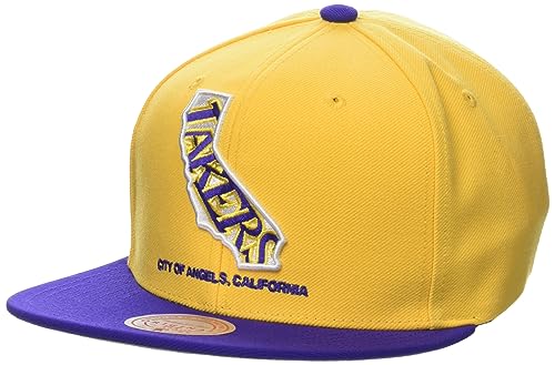 Mitchell & Ness Los Angeles Lakers State Insider Orginal Fit Snapback NBA Cap Gelb/Lila von Mitchell & Ness