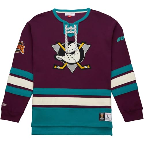 Mitchell & Ness M&N Anaheim Ducks NHL Lace-Up Heritage Hoody - S von Mitchell & Ness