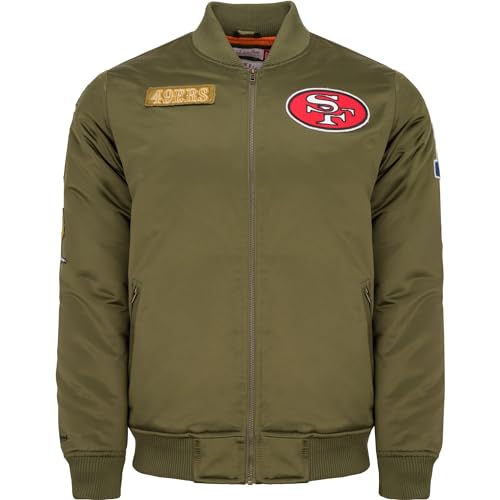 Mitchell & Ness M&N Satin Bomber Jacke - Patches San Francisco 49ers - M von Mitchell & Ness