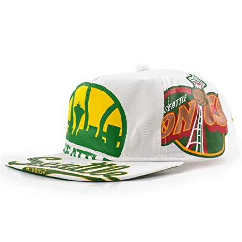 Mitchell & Ness NBA In Your Face Deadstock Cap Seattle Supersonics White von Mitchell & Ness