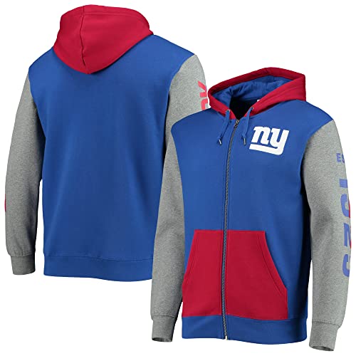 Mitchell & Ness New York Giants NFL Full Zip Fleece Hoodie Blau von Mitchell & Ness