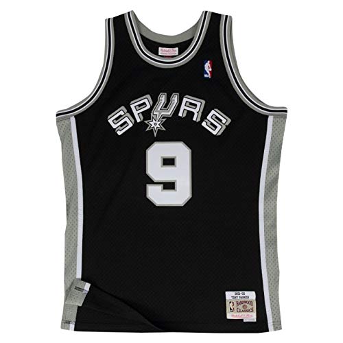 Mitchell & Ness Tony Parker #9 San Antonio Spurs 2001-02 Swingman NBA Trikot Schwarz, XL von Mitchell & Ness