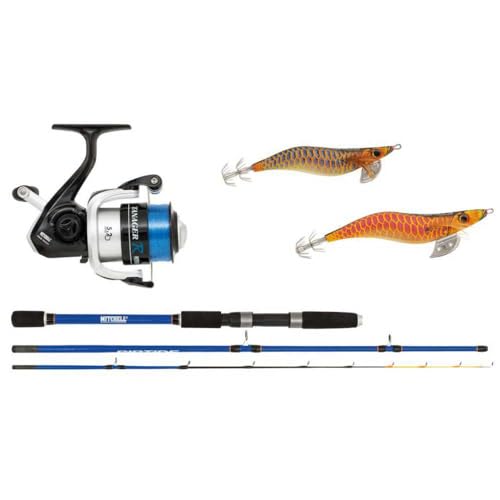 Mitchell Riptide R Squid Tintenfisch ruten und rollen combo set, Blau/Weiß, 30 Mitchell Riptide R Squid Tintenfisch ruten und rollen combo set, Blau/Weiß, 30 von Mitchell
