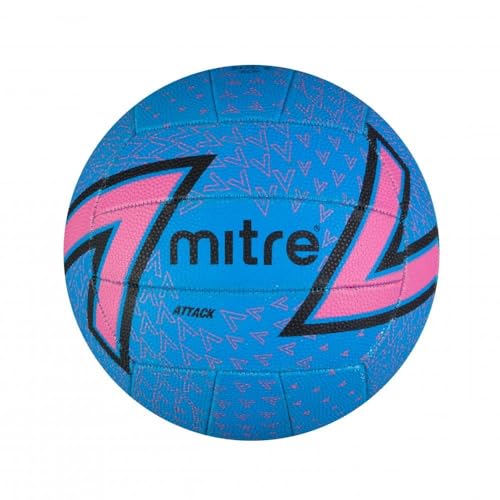 Mitre Attack Netball | beliebter Stil | interaktives Design | Soft-Touch, Prozessblau/Rosa/Schwarz, 5 von Mitre