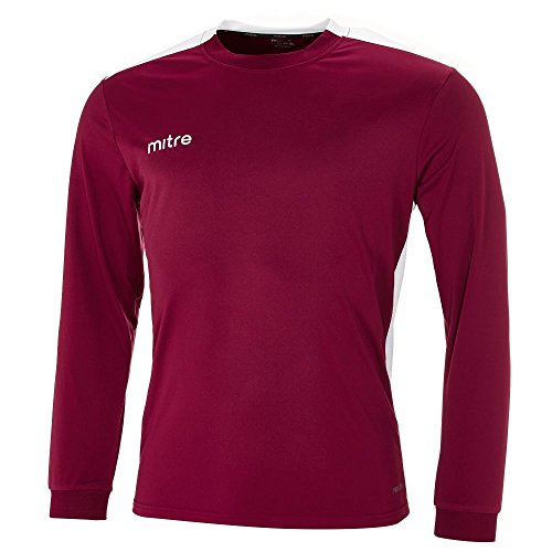Mitre Herren Charge Langärmliges Fußball-Shirt Match Day, Kastanie/Weiß, XXL 50"-52" Inch Mitre Herren Charge Langärmliges Fußball-Shirt Match Day, Kastanie/Weiß, XXL 50"-52" Inch von Mitre