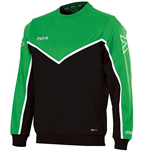 Mitre Herren Primero Poly Fußball Training Sweatshirt XS Smaragdgrün/Schwarz/Weiß von Mitre
