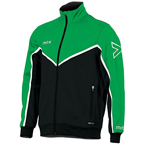 Mitre Herren Primero Poly Fußball Training Track Jacket XL Smaragdgrün/Schwarz/Weiß von Mitre