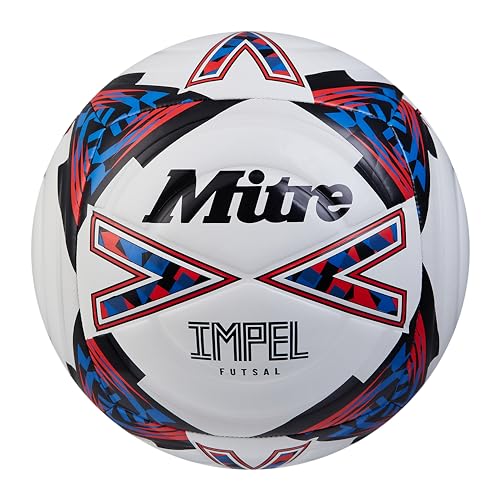 Mitre Impel Futsal Fußball | Indoor-Fußball | sprunggedämpft, Weiß/Schwarz/Leibchenrot, 3 Mitre Impel Futsal Fußball | Indoor-Fußball | sprunggedämpft, Weiß/Schwarz/Leibchenrot, 3 von Mitre