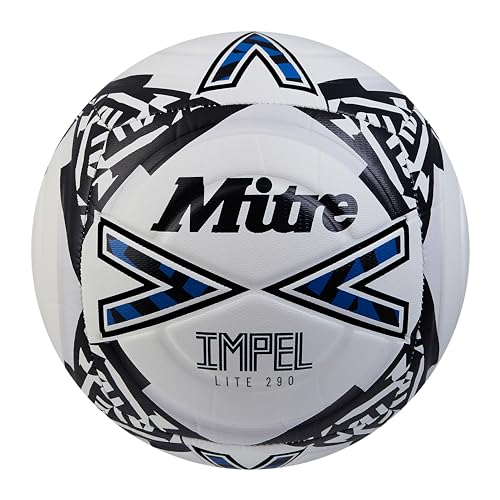 Mitre Impel Lite 290 Fußball | sehr strapazierfähig | Leichter Ball, Weiß/Schwarz/Blau, 4 Mitre Impel Lite 290 Fußball | sehr strapazierfähig | Leichter Ball, Weiß/Schwarz/Blau, 4 von Mitre