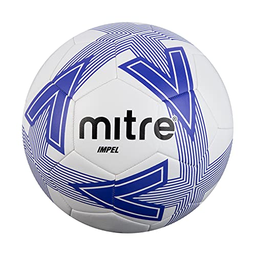 Mitre Impel L30P Fußball, sehr strapazierfähig, formbeständig, für alle Altersgruppen, weiß, blau, schwarz, Größe Ball 4 von Mitre