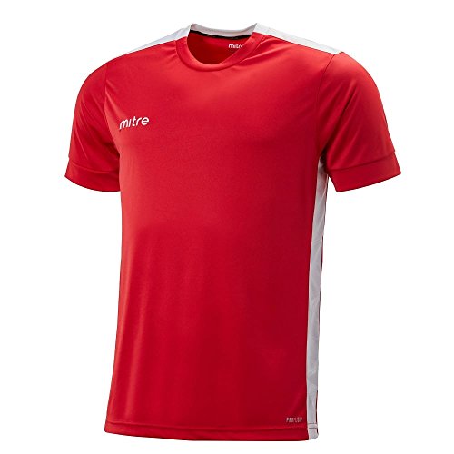 Mitre Kinder Charge Kurzärmliges Fußball-Shirt Match Day, Scharlachrot/Weiß, X-Small/ 24-26 Inch Mitre Kinder Charge Kurzärmliges Fußball-Shirt Match Day, Scharlachrot/Weiß, X-Small/ 24-26 Inch von Mitre