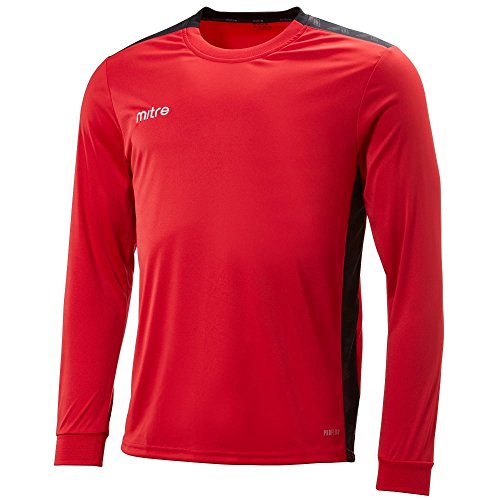 Mitre Kinder Charge Langärmliges Fußball-Shirt Match Day, Scharlachrot/Schwarz, Large/30-32 Inch Mitre Kinder Charge Langärmliges Fußball-Shirt Match Day, Scharlachrot/Schwarz, Large/30-32 Inch von Mitre
