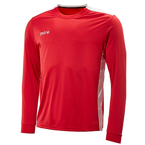 Mitre Kinder Langärmliges Fußball-Shirt Match Day Charge, Scharlachrot - Weiß, S Youth/26-28 Inch, T70054SWH Mitre Kinder Langärmliges Fußball-Shirt Match Day Charge, Scharlachrot - Weiß, S Youth/26-28 Inch, T70054SWH von Mitre