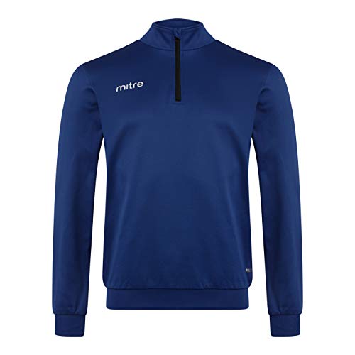 Mitre Unisex Kinder Rand 1/4 Reißverschluss Top, Navy, Medium Youth von Mitre