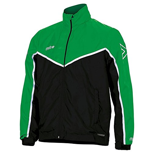 Mitre Kinder Primero Fußball Training Regenjacke S Black/Emerald/White von Mitre