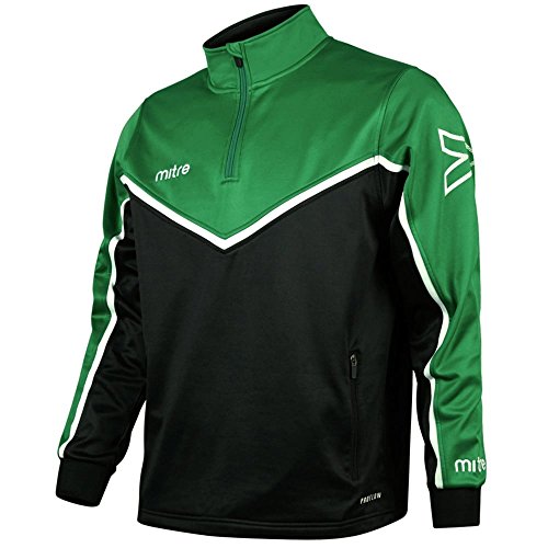 Mitre Unisex Kinder Primero Quarter Zip Fußball-Trainings-Top, Smaragdgrün/Schwarz/Weiß, L Mitre Unisex Kinder Primero Quarter Zip Fußball-Trainings-Top, Smaragdgrün/Schwarz/Weiß, L von Mitre